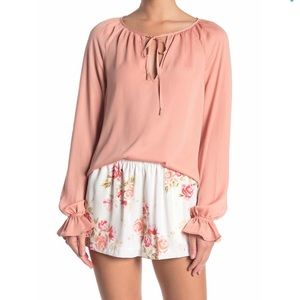 🆕 Sateen Flared Cuffed Wrist Boho Blouse